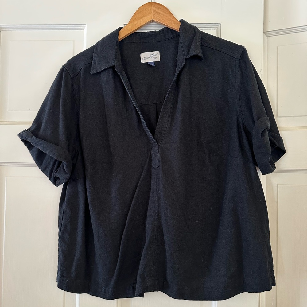 Universal Thread Black Linen Top